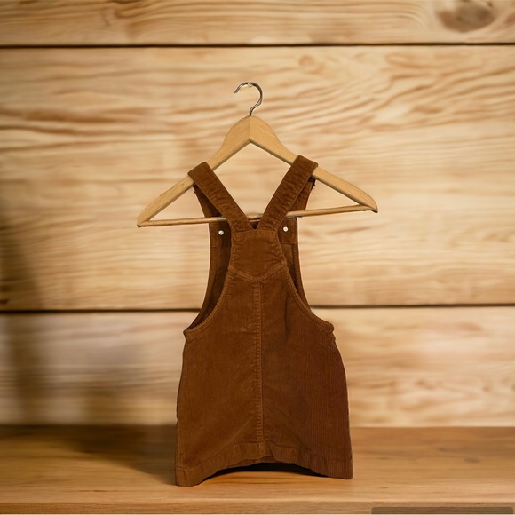 2/$25 Joe Fresh Rust/Brown Adjustable Strap Corduroy Skirt Romper With Pockets - Picture 2 of 6